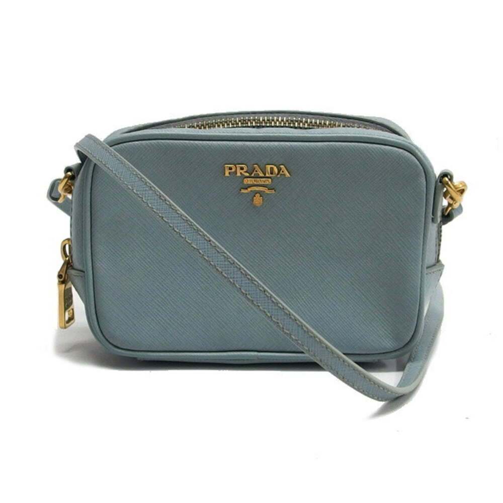 PRADA Blue Saffiano Shoulder Bag - Picture 2 of 11